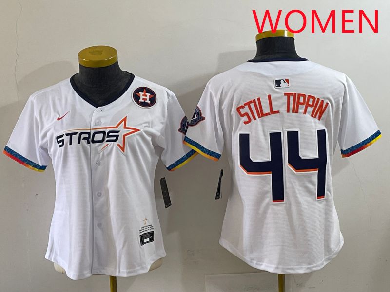 Women Houston Astros #44 Still Tippin White Four generations Joint Name 2025 Nike MLB Jersey style 11